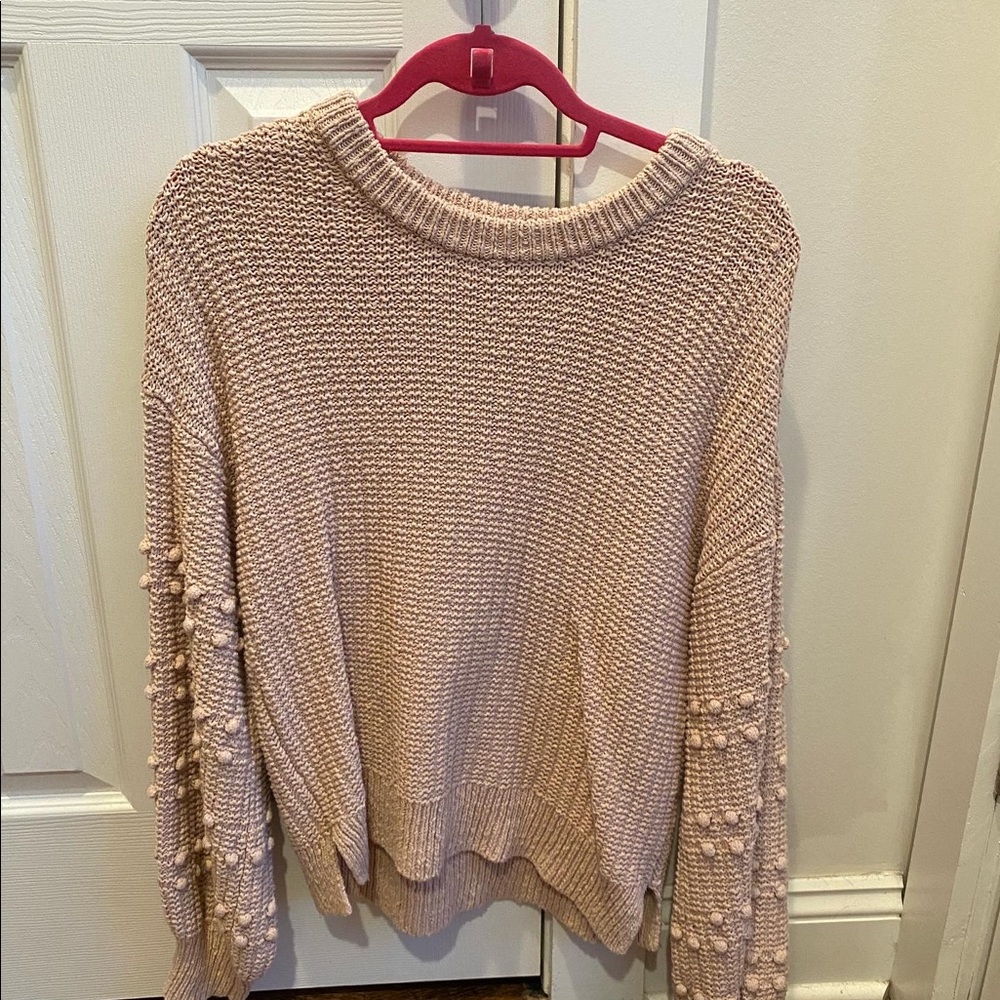 Madewell light pink sweater with billow sleeves. Excellent condition!